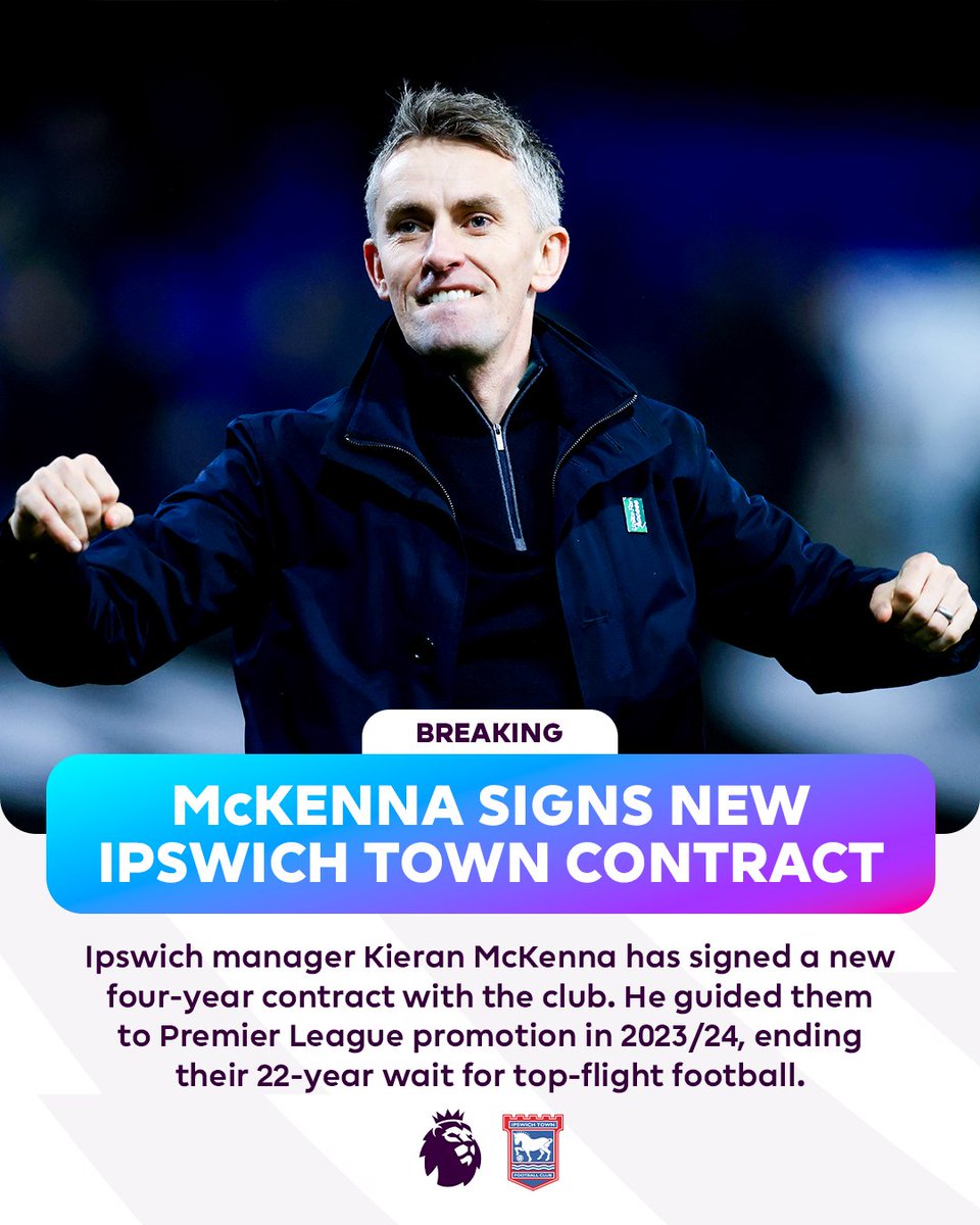 Kieran McKenna has committed his future to @IpswichTown ✍️
