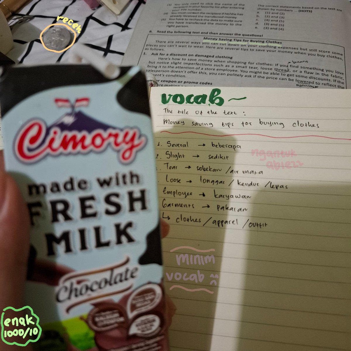 〔30/05/24〕
🧩 ᧉcι's stυdy pr𐐫grᧉs 𓂃 ࣪˖  
harini ada rapat ldks, aku juga baca buku di perpus. sebenarnya sudah selesai PAT, cuma penasaran sama materi yg blum sempet dibahas. semoga konsisten (´O`)