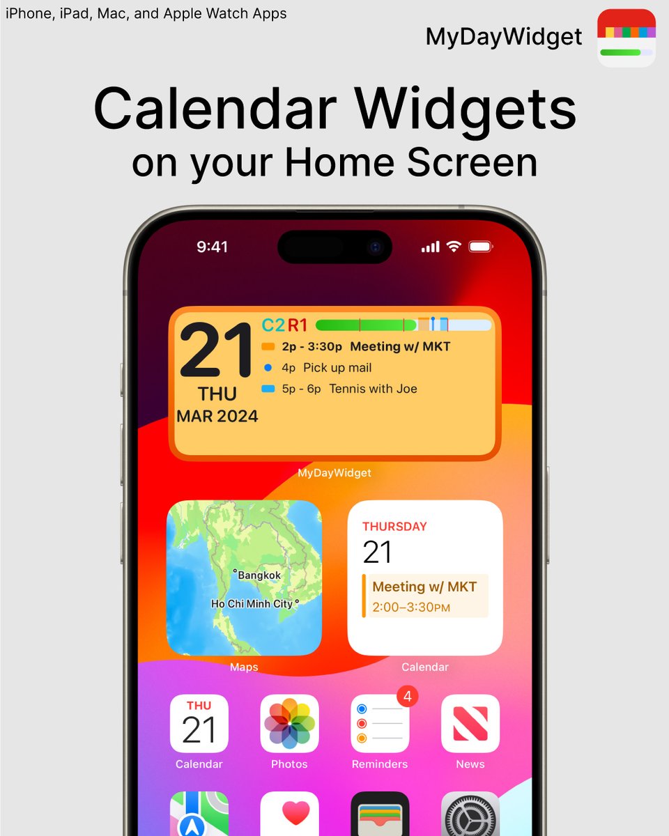 MyDayWidget's tweet image. MyDayWidget - a widget for your calendars and reminders in auspicious color of the day. iOS, iPadOS, macOS, watchOS.  

Download on App Store apple.co/3dA65CG 

No Subscription, just one-time payment.  
#widget #widgetApp #calendar #iPhone #ProductivityTips #WWDC
