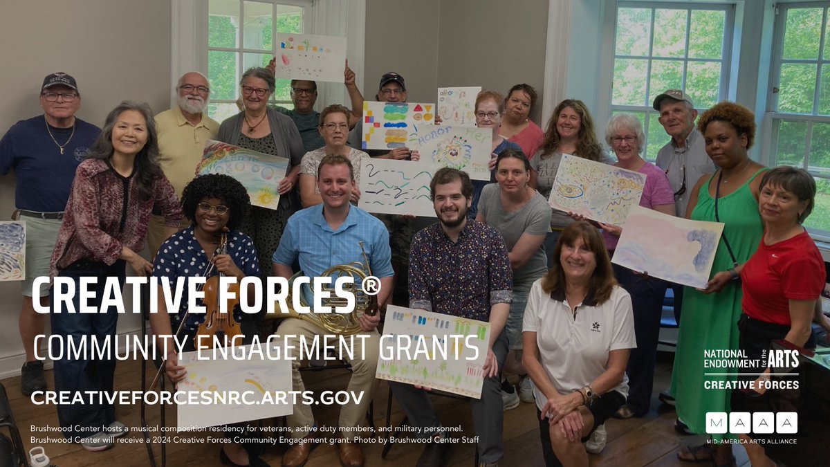 We are excited to announce the 41 recipients of the Creative Forces® Community Engagement grants, which will address the distinct experiences, challenges, and strengths of military-connected individuals through the arts!

Read the full announcement: bit.ly/3UXaP7w