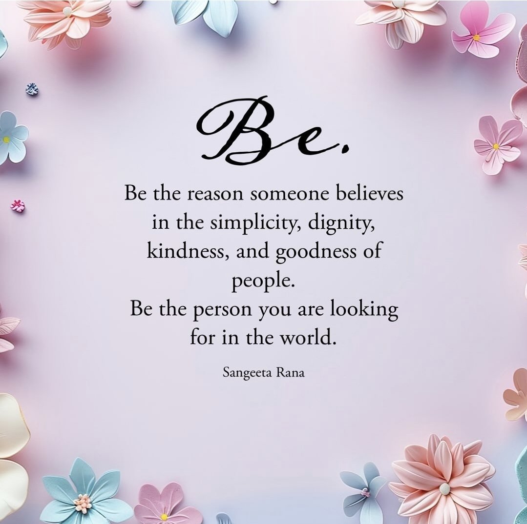 Be.
Be the reason.
Be the kind & decent one.
Always!
🤗☺️
#ThursdayThoughts #DailyPositivity #BeTheReason
#BeKindAlways