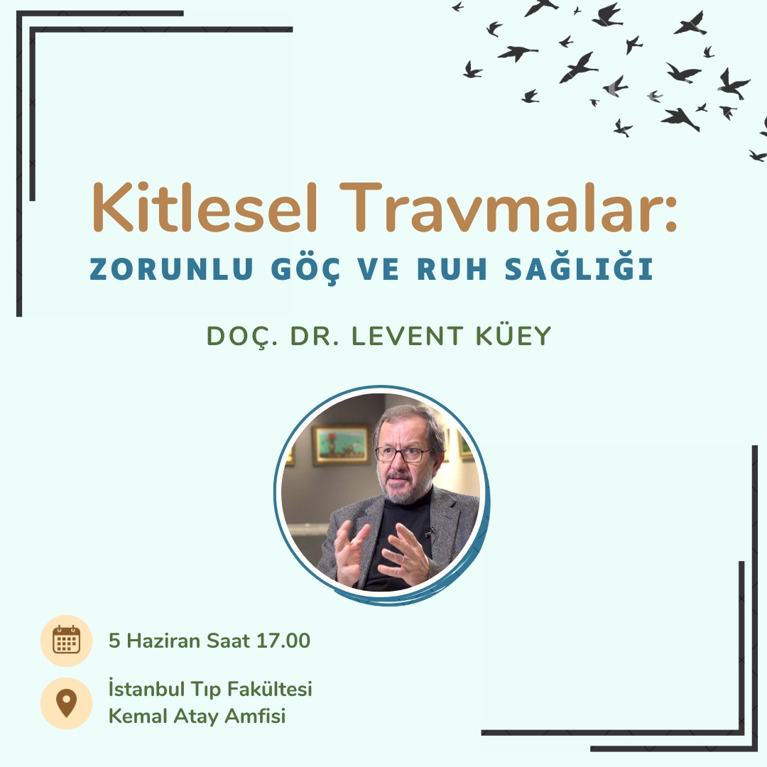 İTF Psikiyatri Kulübü olarak yılın son etkinliğiyle karşınızdayız! 
Doç. Dr. Levent Küey ile sempozyum programımız paralelinde ilerleyecek olan "Kitlesel Travmalar: Zorunlu Göç ve Ruh Sağlığı" oturumuyla çağımızın güncel sorunlarından birini tartışmak için yeniden buluşuyoruz.