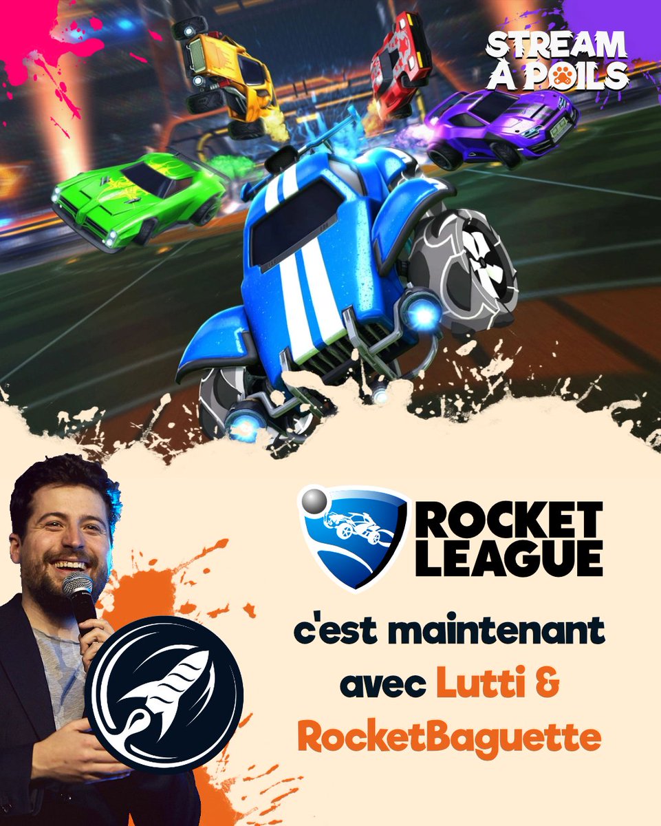StreamAPoils's tweet image. #RocketLeague ça commence tout de suite sur le #StreamAPoils, commenté par @LuttiLutti_ et @RocketBaguette ! ❤️🐾