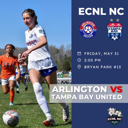 ARL07GirlsECNL's tweet photo. We are ready for #ECNLNC game 1 tomorrow afternoon!! 2:00pm at Bryan Park Soccer Complex, field #13. Come out and see us! #TeamArlington @arlingtonsoccer @ECNLgirls 
@ImYouthSoccer https://t.co/O5jzLFRV5b