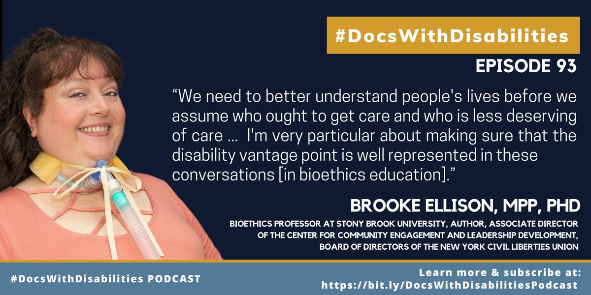 DocsWith's tweet photo. #DisabledInSTEM? 🔬🥼🧪 Check out this week’s episode with the late Dr. Brooke Ellison. Learn how Dr. Ellison incorporated anti-ableism & disability perspectives in her bioethics classroom.
▶️https://t.co/awUeaJ4GxX
#DocsWithDisabilities #AccessInSTEM https://t.co/dTymVP1S0W