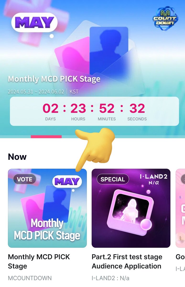 [📢 MCOUNTDOWN]

ZEROSE THE MCD MONTHLY PICK STAGE FOR MAY HAS BEGUN! VOTE WITH ALL YOUR ACCOUNTS AND DEVICES ‼️

We lost this last month for SWEAT so we need to do win this for Feel the POP! There's no other chance!!! Post proofs with #Zerose_Voted 🌹

📆 Deadline: 2/6/2024