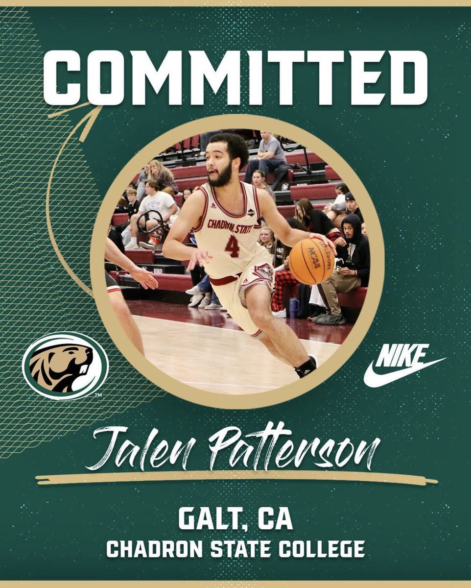 Please help us officially welcome Jalen Patterson to the Beaver basketball family.

🟢 6’1 PG
🟢 Transfer from D2 Chadron State
🟢 Averaged 8PPG, 3APG and 3RPG in 2023-24 
🟢 Led California Junior Colleges in APG at 7 in 2022-23 

#GoBeavs #BeaverTerritory