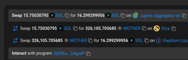 Rude Labs🔸 (@rudelabs_io) on Twitter photo We love our Solana Mother <a href="/IGGYAZALEA/">IGGY AZALEA</a> for providing us with great arbitrage opportunities! $MOTHER
Txn: solscan.io/tx/r2vVxQEkuyf… We love our Solana Mother <a href="/IGGYAZALEA/">IGGY AZALEA</a> for providing us with great arbitrage opportunities! $MOTHER
Txn: solscan.io/tx/r2vVxQEkuyf…