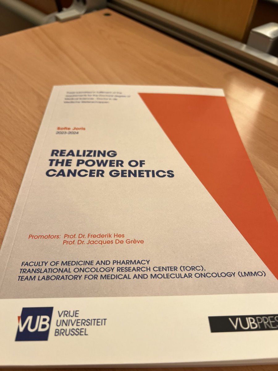 Dr Sofie Joris @UZBrussel @VUBrussel defended her PhD thesis on ‘realizing the power of cancer genetics’ Finally rewarded for her hard work! 🙌🙌