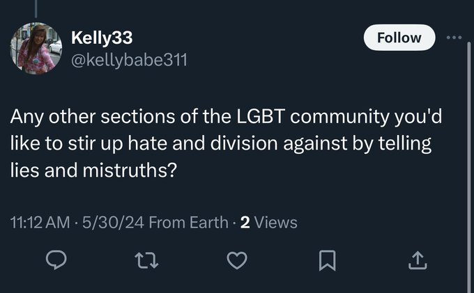 Pray tell, what part of reading 🏳️&zwj;⚧️ people&rsquo;s own (disgusting) words aloud is &ldquo;h8te?&rdquo; https://t.co/<a href="/tag/based"class="tags"><span>#based</span></a>