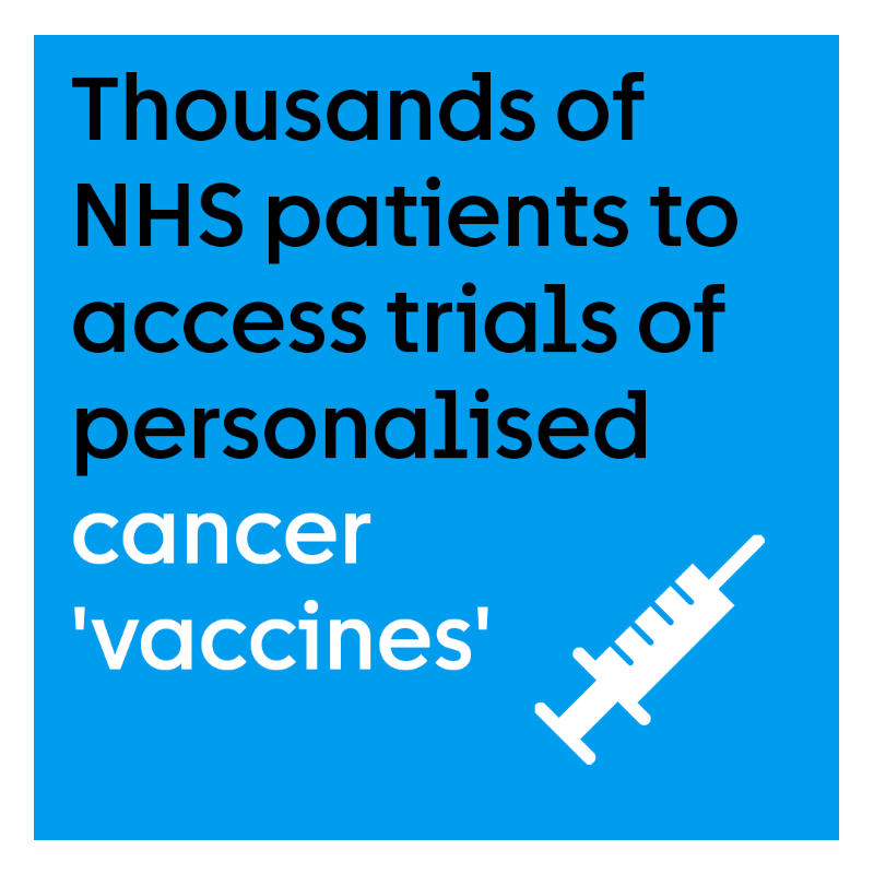 CR_UK's tweet photo. .@NHSEngland has treated its first patient with a personalised vaccine against their bowel cancer. It’s part of the clinical trial for the new Cancer Vaccine Launch Pad – a world-leading programme that could help find new lifesaving treatments. 

Find out more 👇