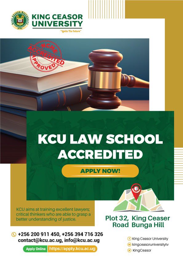 Achieve a degree in Law from one of the best Law school in Uganda. Enlighten your academic excellence in law Join King Ceasor University today Visit kcu.ac.ug to apply. #Kingceasorlawschool