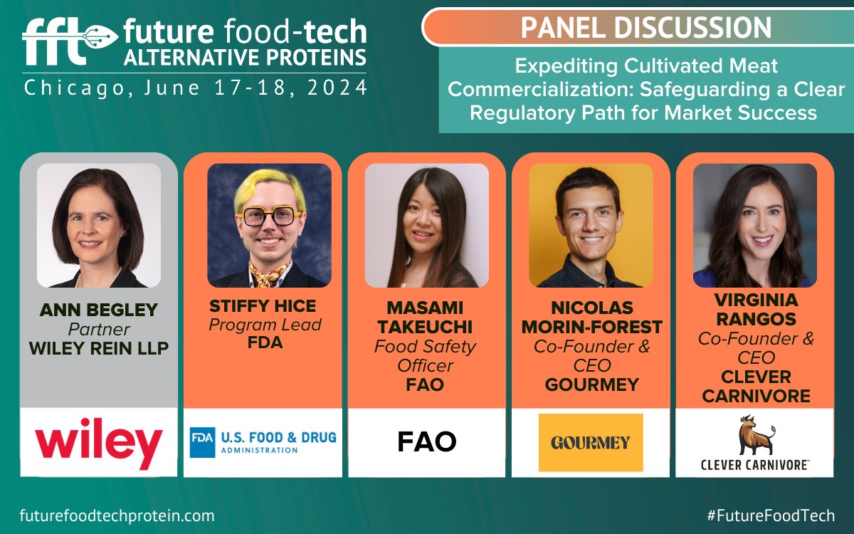 Future Food-Tech (@foodtechinvest) on Twitter photo Policymakers and industry experts from the <a href="/US_FDA/">U.S. FDA</a>,
<a href="/FAO/">Food and Agriculture Organization</a>, <a href="/eatGOURMEY/">GOURMEY</a>, <a href="/CleverCarnivore/">Clever Carnivore π₯©</a> and <a href="/WileyRein/">Wiley</a> will discuss key partnerships that have proven instrumental in advancing cultivated meat technologies.
Register for Future Food-Tech next month here: bit.ly/3vrUtex Policymakers and industry experts from the <a href="/US_FDA/">U.S. FDA</a>,
<a href="/FAO/">Food and Agriculture Organization</a>, <a href="/eatGOURMEY/">GOURMEY</a>, <a href="/CleverCarnivore/">Clever Carnivore π₯©</a> and <a href="/WileyRein/">Wiley</a> will discuss key partnerships that have proven instrumental in advancing cultivated meat technologies.
Register for Future Food-Tech next month here: bit.ly/3vrUtex