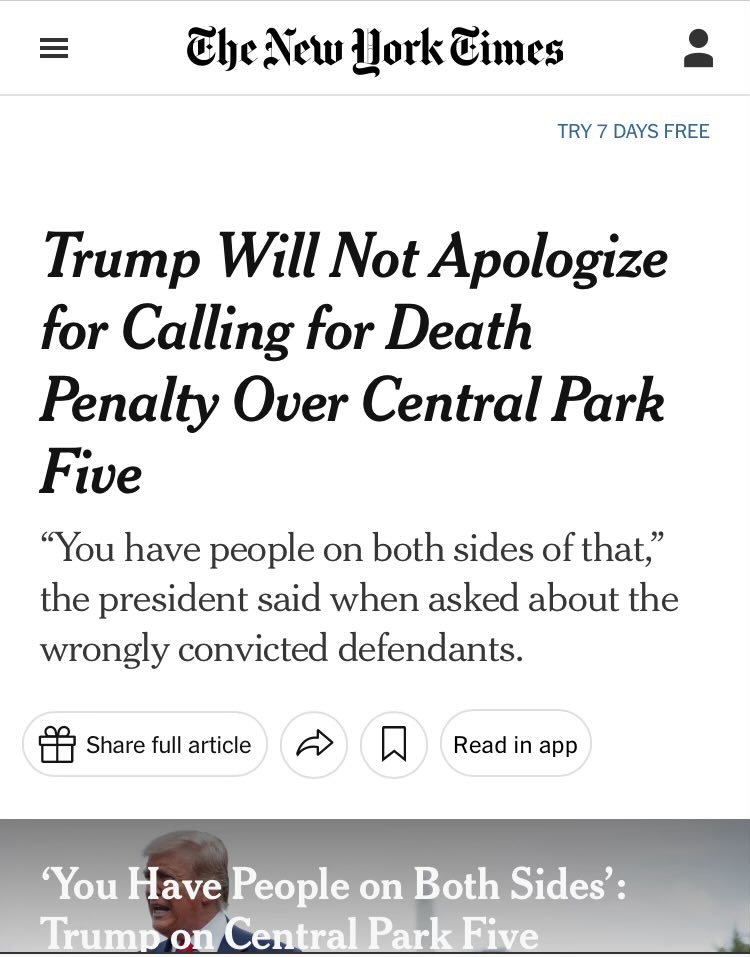 @JoyceWhiteVance @Slate Why is Anyone Surprised Trump uses the N word?? He kept his Trump Towers from black residents and after the Central Park 5 were exonerated Trump Never apologized for Villainizing them. White supremacists Love his diapered ass