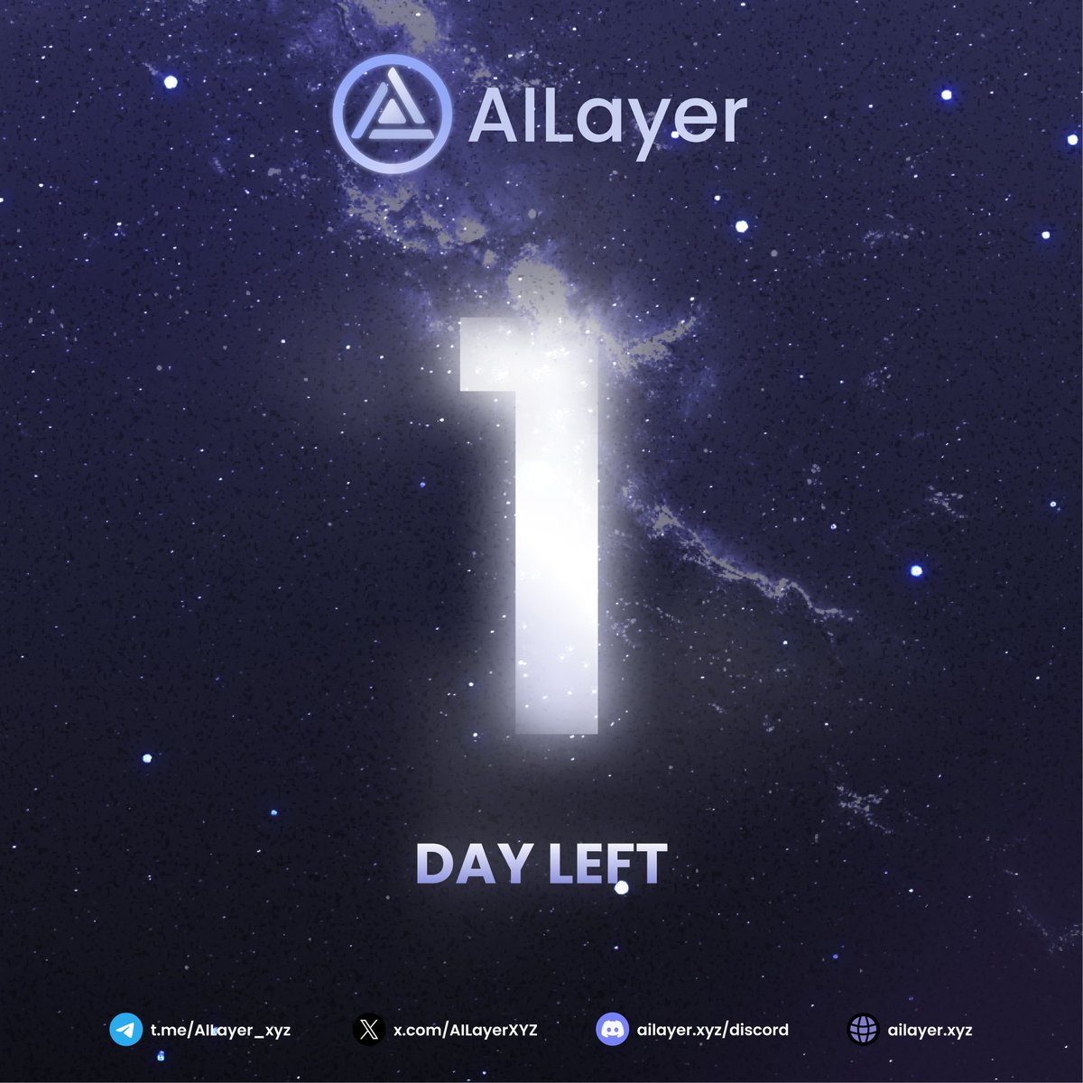 ⏳ We're 1 day away from the launch of #AILayer Social Campaign Epoch 2! 🚀

Aren't you excited to turn your interactions into rewards? Hit Like + RT if you're as thrilled as we are! 🔥

#AI #Bitcoin #Layer2
