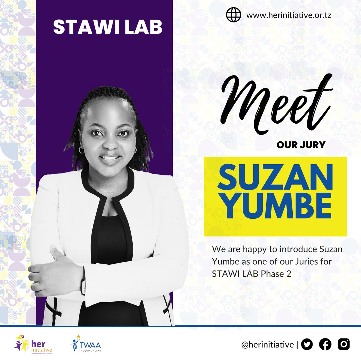 Happy to introduce @suzanyumbe as one of our juries for STAWI Lab 2024. Help us welcome her on board 😊