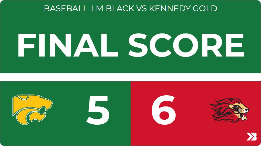 Baseball (Freshman Gold) Score Posted - Cedar Rapids Kennedy Cougars lose to Linn-Mar Lions 6-5. gobound.com/ia/ihsaa/baseb…