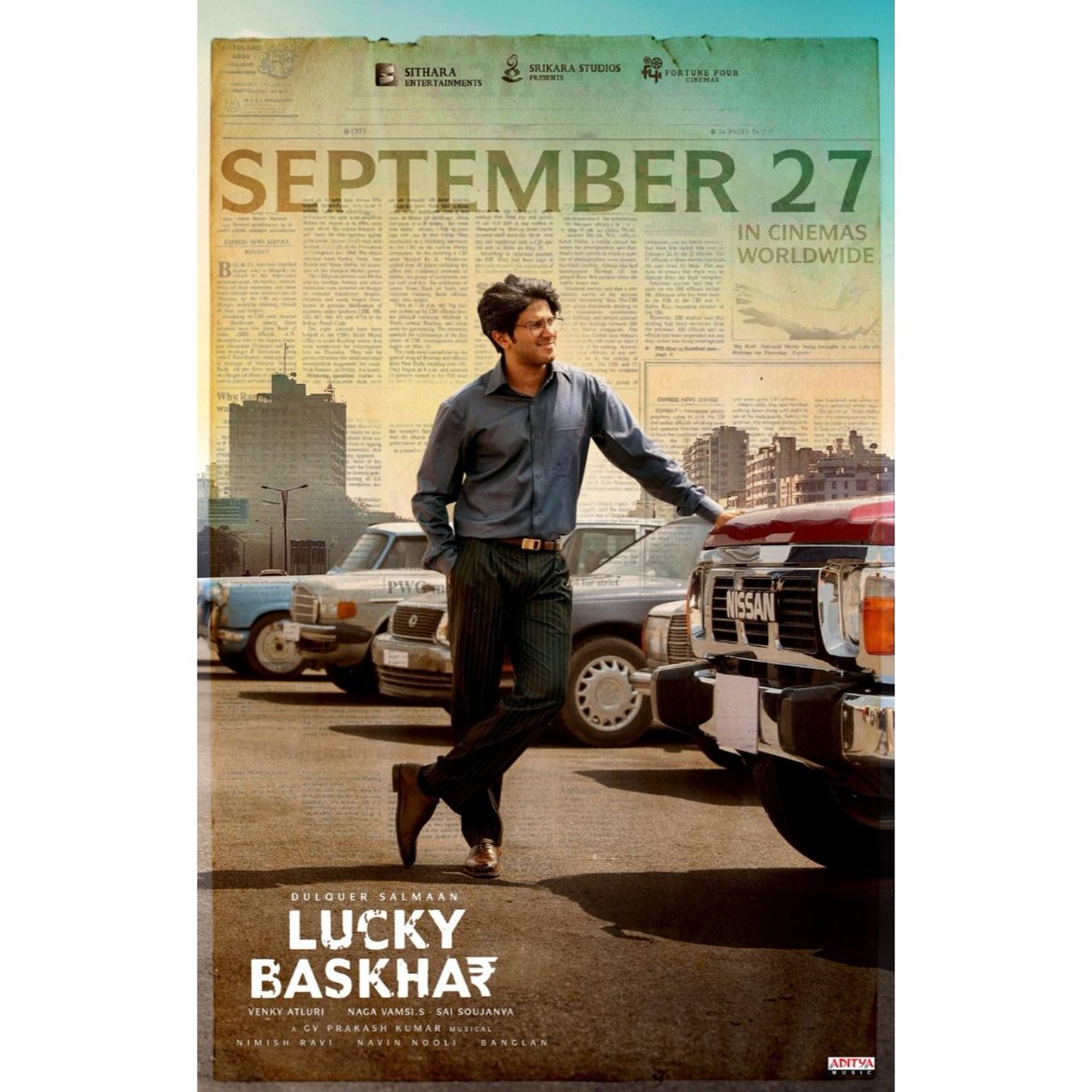 LUCKY BASKHAR- 27TH SEPT . . #luckybaskhar #luckybaskharteaser #luckybaskharonsept27th #dq #dulquersalmaan #meenakshichaudhary #kishorerajuvasistha #ayeshakhan #haarikaandhassinecreations #venkyatluri #moviemanblogger . . @moviemanblogger