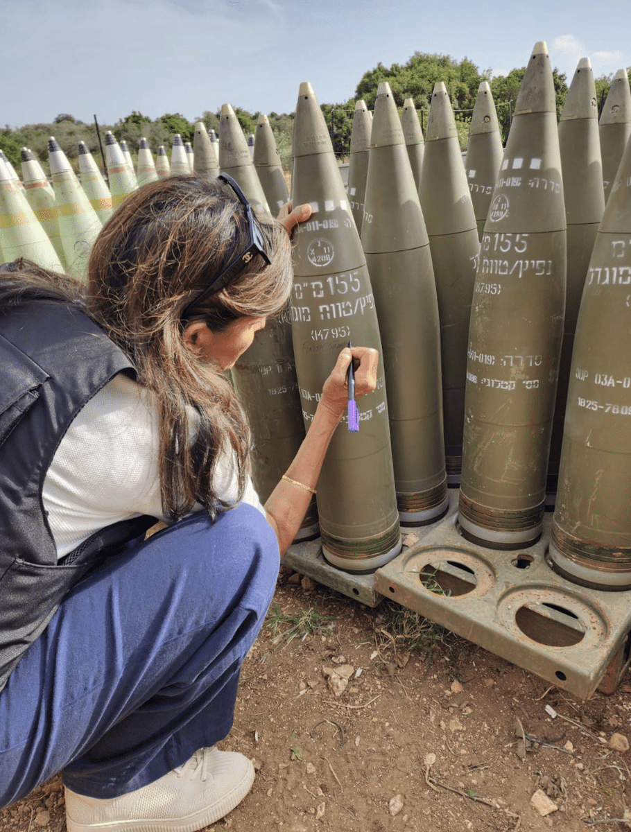 Neocon #NikkiHaley Signs Israeli Bombs Urging Israel to Kill Palestinian Civilians #FinishThem

Haley is a clear and present danger to America and civilization.  She's a homicidal genocidal maniac on the payroll of the MIC.  #DefundIsrael because #Israel is committing #Genocide
