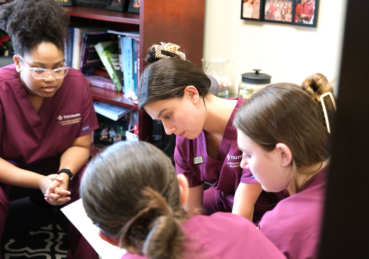 FSUNursing's tweet photo. Check out some encouraging moments when our first-semester students visited Dr. Jolynn Greenhalgh's office to hone their knowledge! It's great to see their enthusiasm and dedication. Keep up the amazing work, everyone!
#FSUNursing #BSN #StudentSuccess #FirstSemester https://t.co/RpLbOGu7rN