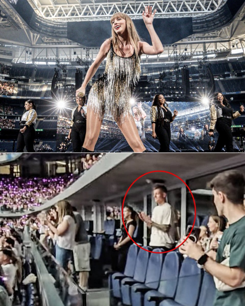 Toni Kroos was spotted enjoying Taylor Swift's concert at the Santiago Bernabeu last night 🤩 (via @jcairetaserra)