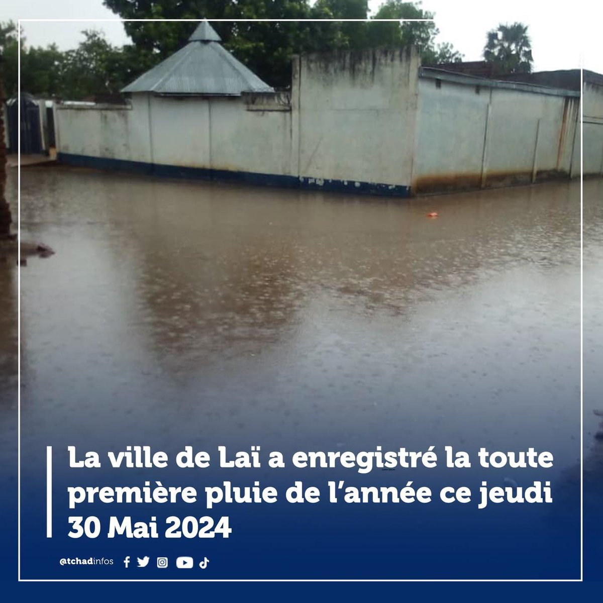 Contrairement aux années précédentes, la ville de Lai a reçu ses premières précipitations cette année🌧️, mais elles sont arrivées plus tard. Une situation résultant des effets du changement climatique. #Tchad