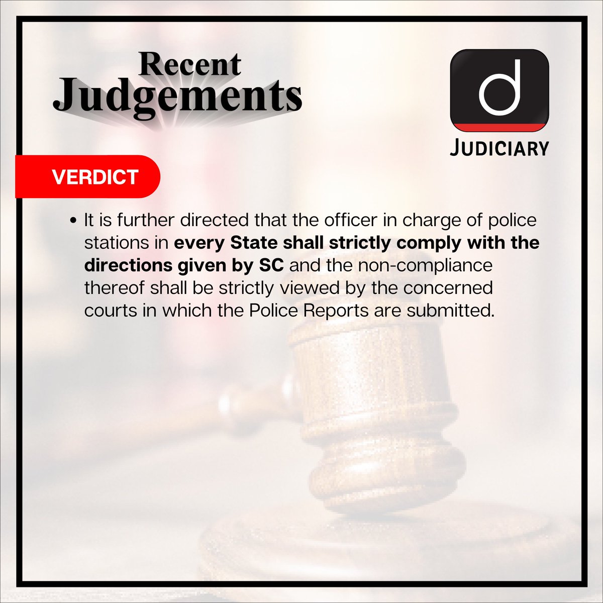 Let’s look at these #RecentJudgments shedding light on #Justice in action.

Check our website: drishti.xyz/website-Judici…

#Judgement #Judge #SupremeCourt #RecentNews #CurrentAffairs #Constitution #India #Court #LegalUpdates #IndianLawyer #IndianLaw #DrishtiJudiciary #TeamDrishti