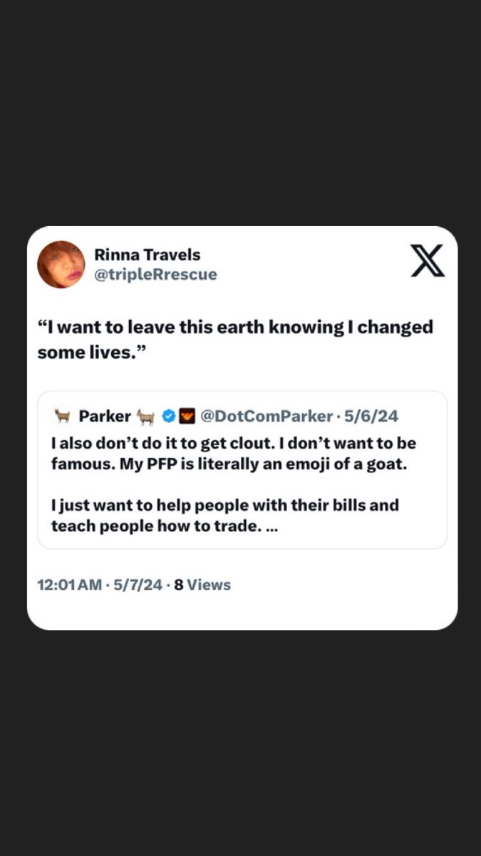 <a href="/DotComParker/">Parker 🐐</a> I love this! I have considered myself a “philanthropist” since I was in 2nd grade and learned the word for a spelling bee. (I loved reading the dictionary or thesaurus ) - my grandma said it was my calling as an old soul and called me “giver” in our native language (Cherokee)