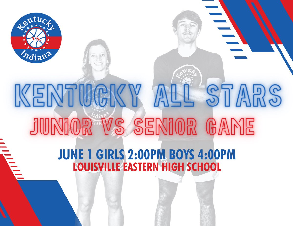 Join us at Louisville Eastern High School this Saturday as the Kentucky Junior All-Stars battle the Kentucky Senior All-Stars! 

Girls tip at 2:00 and boys at 4:00. 
Tickets available at the door.