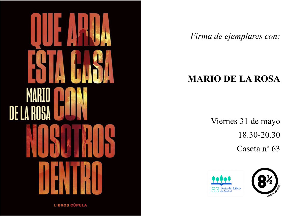 Mañana la @FLMadrid da el pistoletazo de salida y nosotros tendremos en nuestra caseta (la nº 63) a @carlosbardem y @mgdelarosa firmando en horario de tarde. ¡Os esperamos!