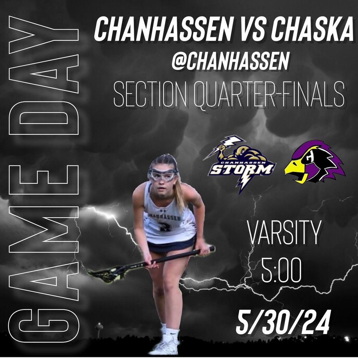 Come supports the girls in their Section 2 quarterfinal game tonight!  <a href="/chanstormAD/">Storm Athletics</a>