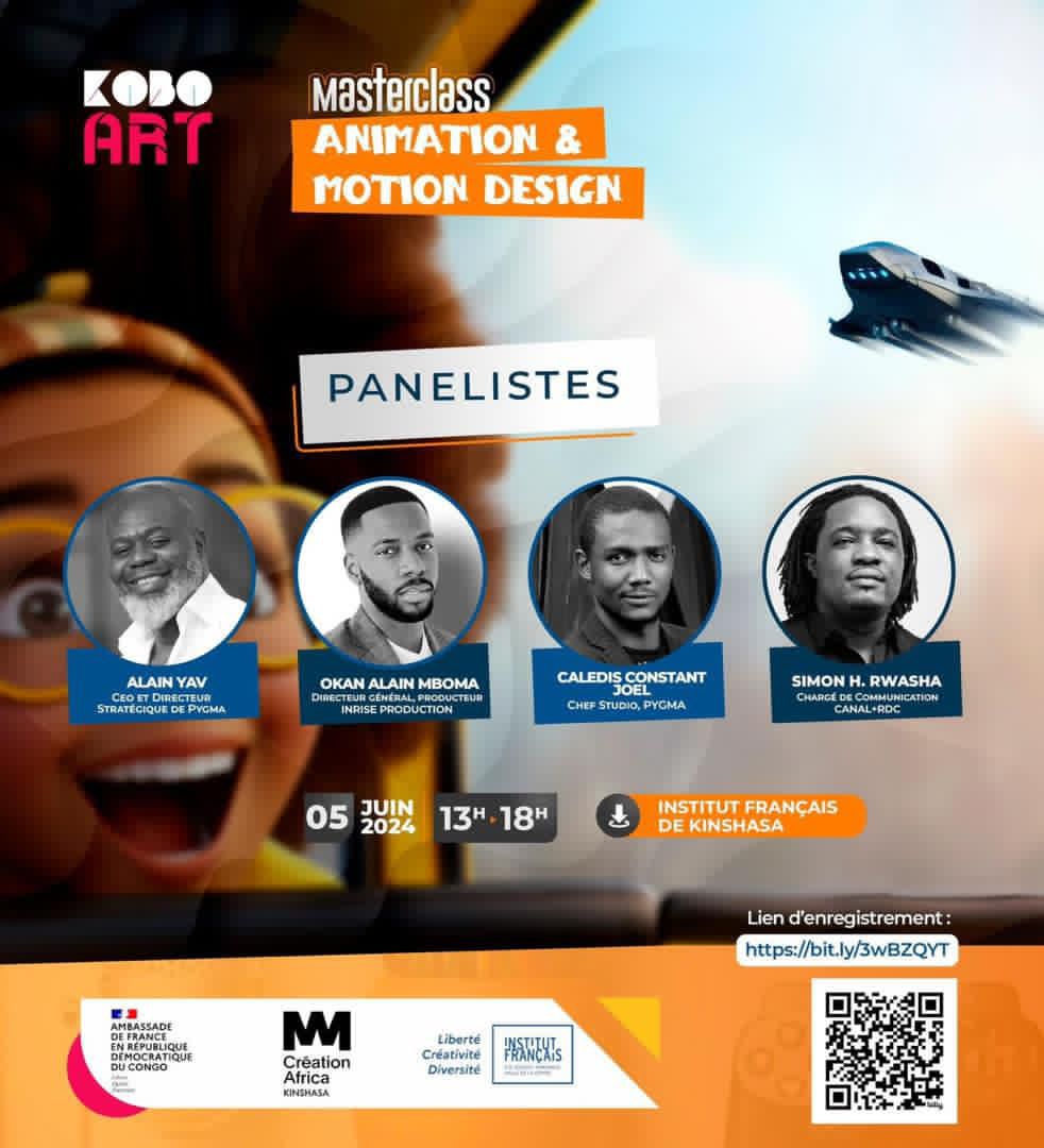 pygmacomms's tweet photo. Retrouvez @Alain Yav, PDG & directeur stratégique Pygma communication et @Caledis Constant Joel, chef du département audio visuel Pygma communication à la master class gratuite organisée par Kobo Hub sur les tendances en animation 3D et 2D.
#pygmacomms #koboArt #kinshasa https://t.co/OBospp9oji