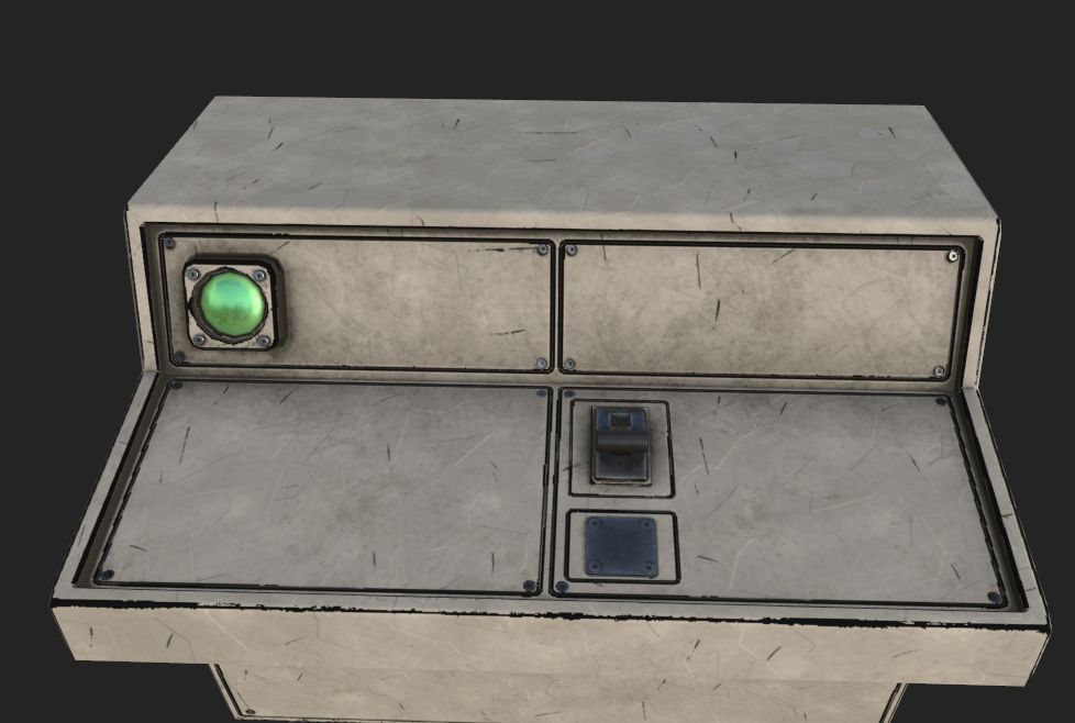 BooniesGame's tweet photo. They're asking me what I want on my console. I'm thinking buttons, levers, and some gauges. I'll probably also have to bring my keyboard if I want to do some work on the monitors. #boonies #indiegame #indiegames #gamedev #indiedev #horror #indiehorror #survivalgame https://t.co/XhGX1STESW