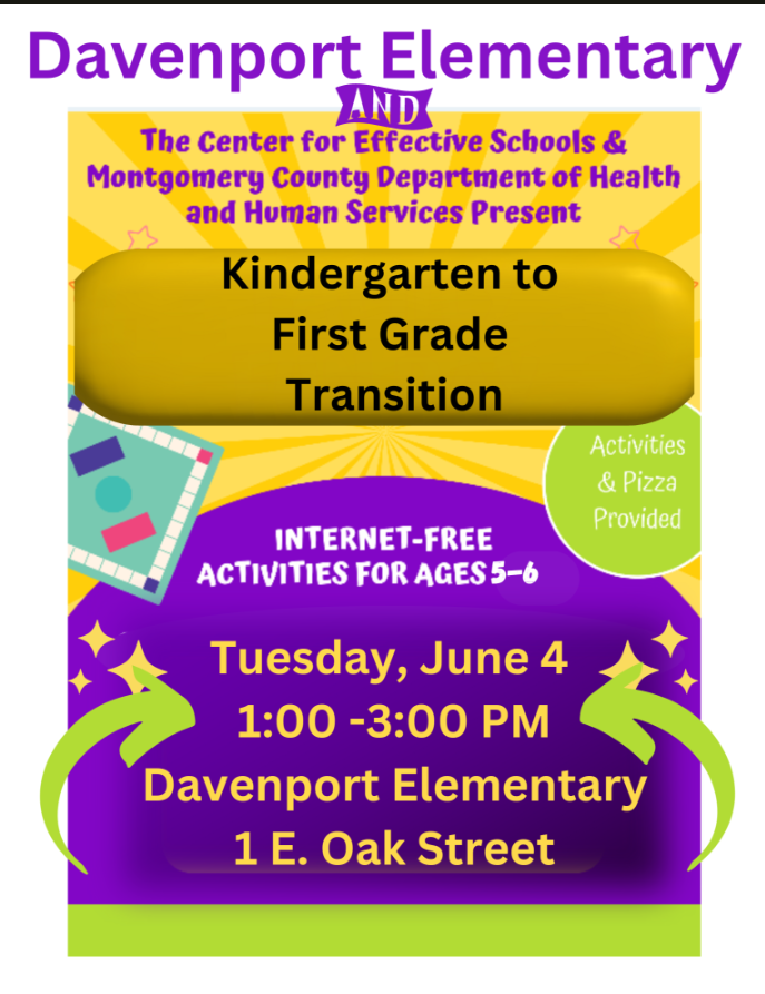 Any students attending <a href="/NasdDavenport/">Alice Davenport Elementary School</a> for first grade next year please stop by on June 4th!