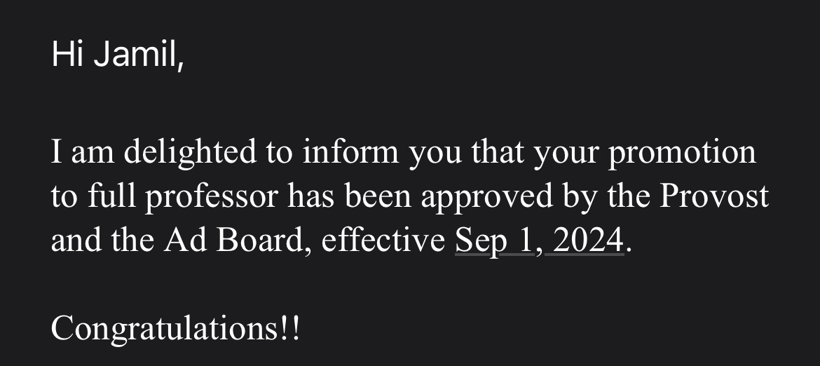 Impossible to adequately express my gratitude to colleagues, friends, and family.

No one gets here without a lot of luck, and *no one* gets here alone.