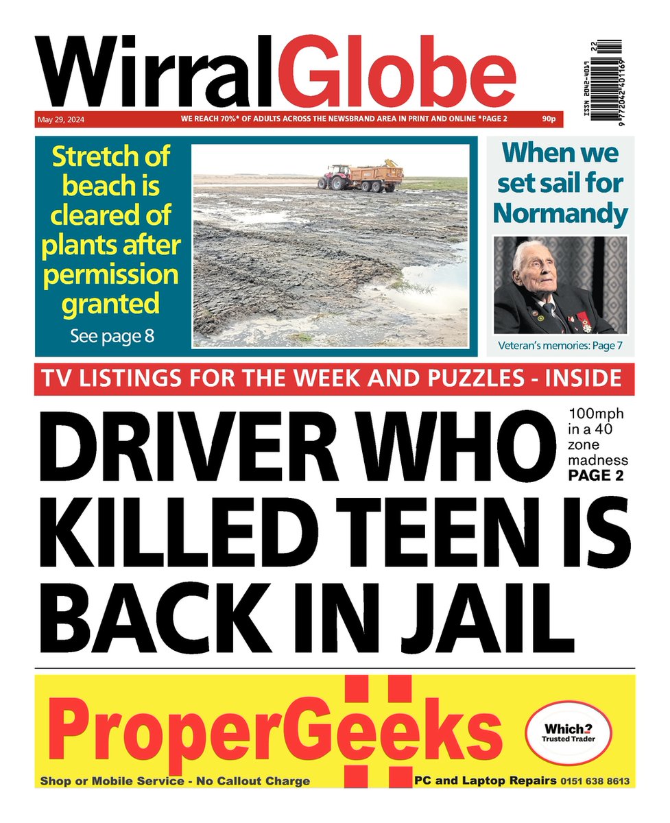ICYMI: Front page of this week's @WirralGlobeNews
on sale now📰 

#Wirral #WirralNews #Newsquest #LocalNews #BuyAPaper #LocalNewsMatters #WirralGlobe #TranmereRovers #Birkenhead #WestKirby