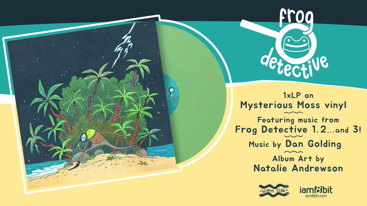 iam8bit (@iam8bit) on Twitter photo LIVE NOW:
Jam out with your favorite amphibian friend: It’s the FROG DETECTIVE VINYL SOUNDTRACK!
Feat. music by <a href="/dangolding/">Dan Golding</a> (Untitled Goose Game) and adorable art by Natalie Andrewson 🔎 🐸
Preorder: bit.ly/8bit-frog-vinyl LIVE NOW:
Jam out with your favorite amphibian friend: It’s the FROG DETECTIVE VINYL SOUNDTRACK!
Feat. music by <a href="/dangolding/">Dan Golding</a> (Untitled Goose Game) and adorable art by Natalie Andrewson 🔎 🐸
Preorder: bit.ly/8bit-frog-vinyl