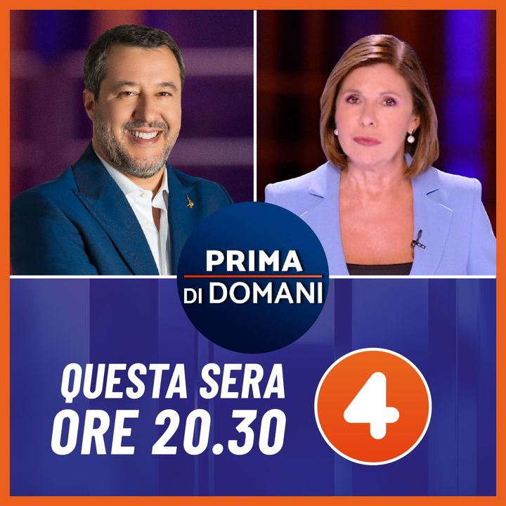 Questa sera alle 20.30 Matteo Salvini ospite da Bianca Berlinguer a Prima di Domani su Rete 4.