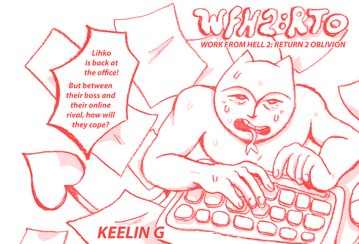 WORK FROM HELL 2: RETURN 2 OBLIVION is now available for download!!! You asked for it and you got it, 22 pages all nice and scanned for you to get that nice Risograph texture!! pls download and share lol 
https://t.co/ji6WDmP934 