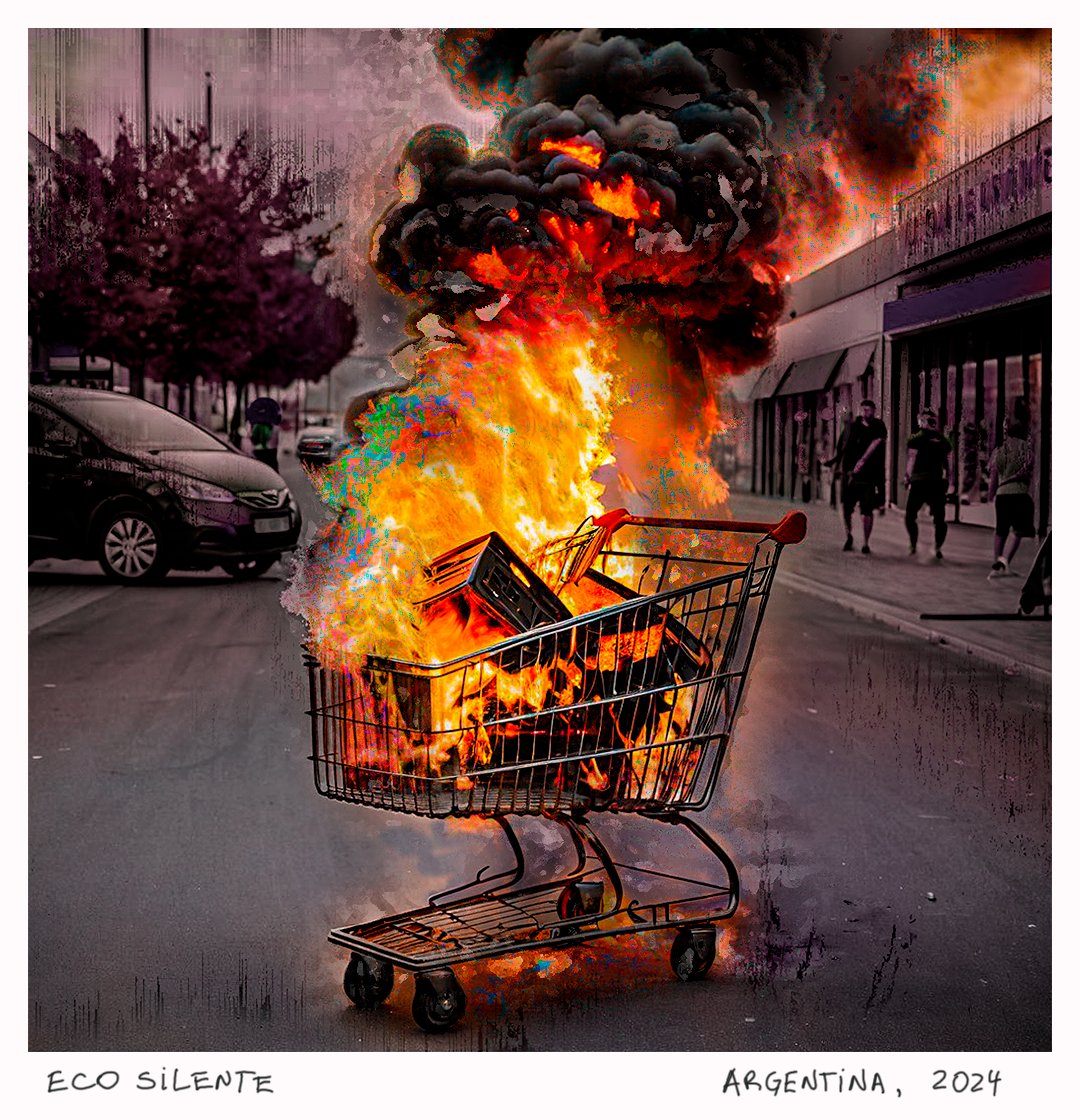 Curandero_Tez's tweet photo. https://t.co/jpLjsSIjQB
Ahoy, kindred souls of the digital frontier! Presenting 'Eco Silente,' a vision of chaos an serenity intertwined.
Behold the flames o' transformation, even in destruction, there lies the whisper of rebirth. Dive deep, let the silence speak. 🔥🛒#NFT #Tezos https://t.co/b8C2jH06Xc