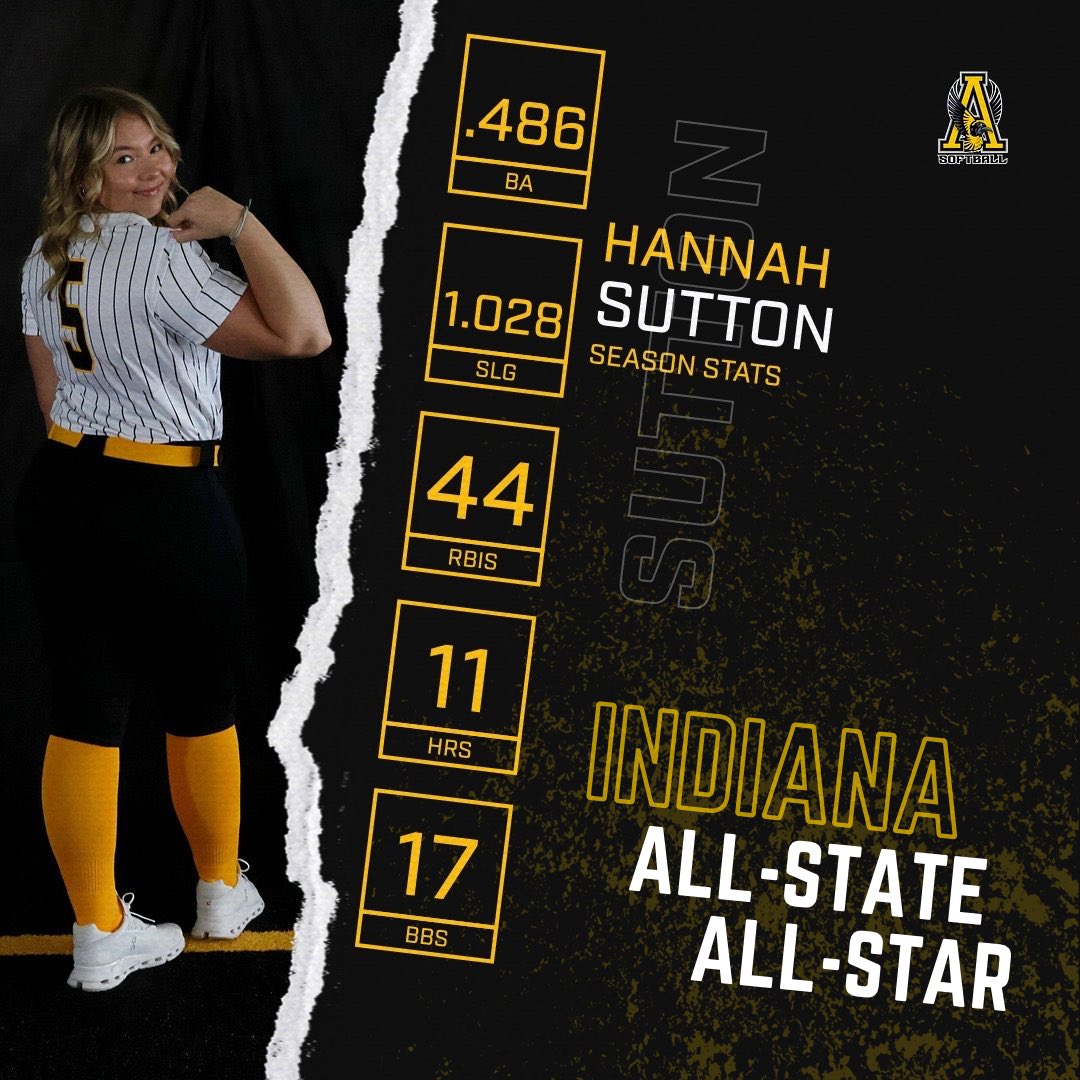 Congrats to our own <a href="/hannahsutton_24/">hannah sutton</a> for being named 1st team All-State and a <a href="/SCAIndiana/">Softball Coaches Association of Indiana</a> Indiana All-Star! Come watch Hannah in the North-South game at IU on June 22nd! Proud of you #5! 🐥🥎