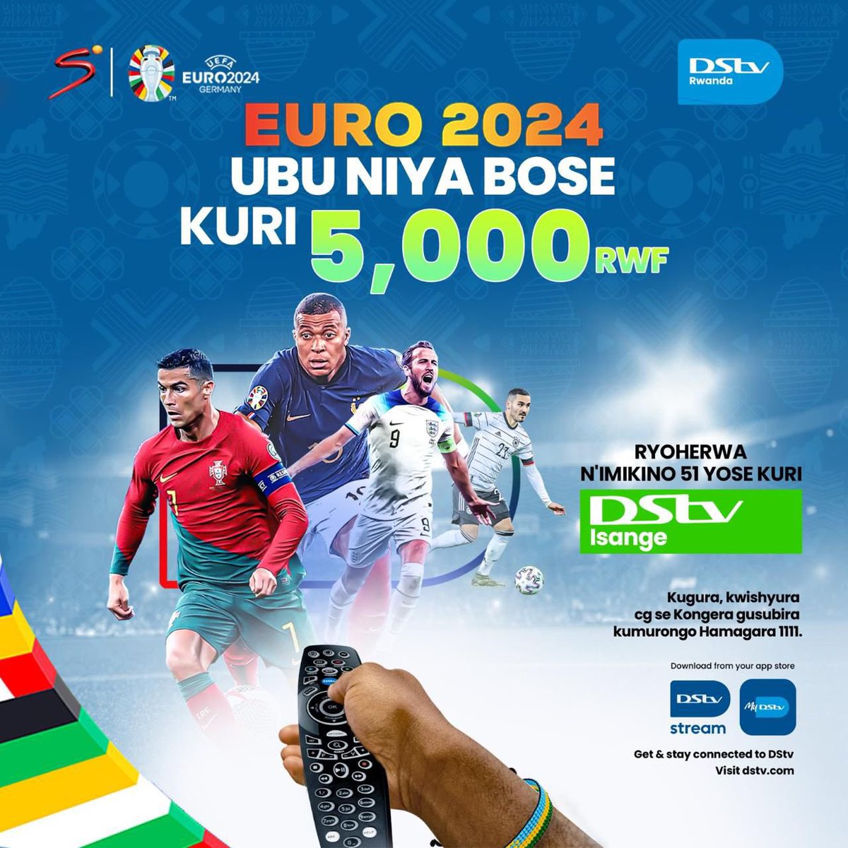 imfuraluc01's tweet photo. #EURO2024
WOOOW 🤩🤩🤩
Euro 2024 iri mu byumweru 2 gusa biri imbere…
@DStv__Rwanda itanze Summer kabisa imeze neza.
Ku Frw 5000 Gusa uzareba #EURO kuri @SuperSportTV biciye kuri #ISANGE
Kora Retweet ubwire bagenzi bawe iyi nkuru nziza…
Call 📱 1111
#EURO2024MubiganzaByawe