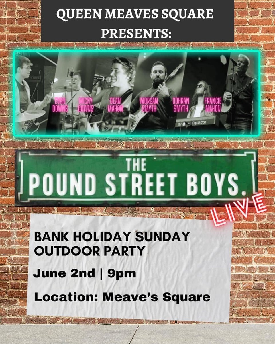 ⚡️⚡️⚡️ANNOUNCEMENT ⚡️⚡️⚡️ The Pound Street Boys will gather for a night of craic agus ceol in Meave’s Square this bank holiday Sunday the 2nd of June. The gig will be localised to one part of the square near to the pubs. Start time is 9pm - see you there!!!! #choosesligo