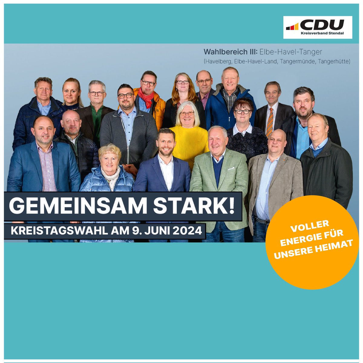 ❗🗳️ Am 9. Juni sind in #SachsenAnhalt Kommunalwahlen. Für den Kreistag des Landkreises Stendal stellen wir 52 starke Bewerberinnen und Bewerber auf. Das sind unsere Kandidatinnen und Kandidaten aus dem Wahlkreis 3 - Elbe-Havel-Tanger:
cdu-stendal.de/news/lokal/149…
#Kommunalwahl2024