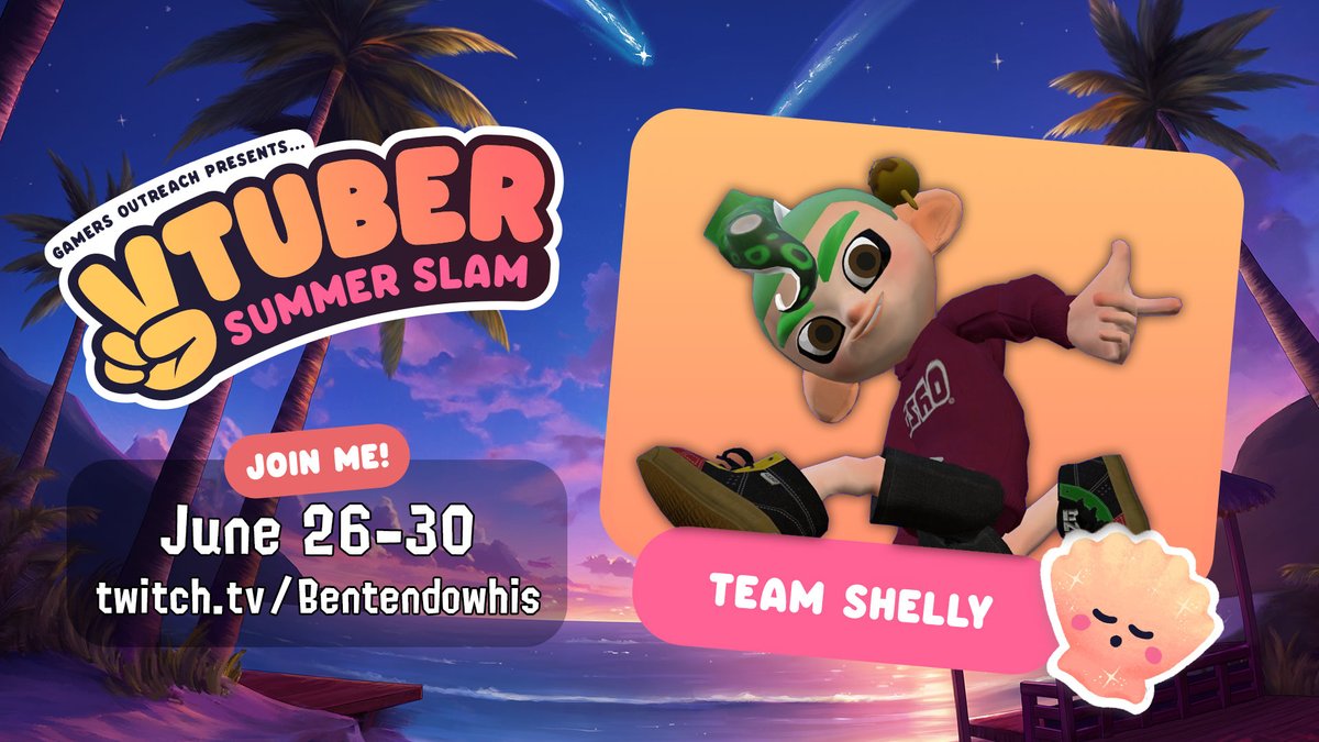 I am happy to announce that I am once again joining the VTuber Summer Slam supporting @GamersOutreach ! I've got some fun things planned for it, so mark your calendars! #VTuberSS2024
