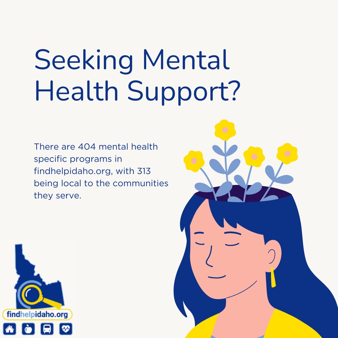 Connect with free and reduced-cost mental health resources today using findhelpidaho.org

#UnitedWay #MentalHealth #FindHelpIdaho