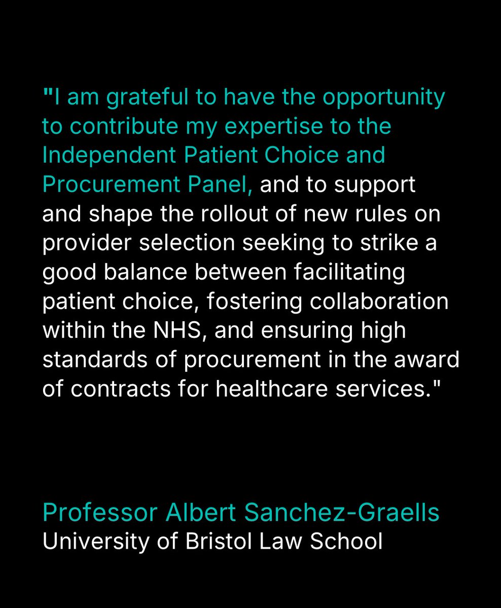 Professor Albert Sanchez-Graells @How2CrackANut has been appointed to the @NHSEngland Independent Patient Choice and Procurement Panel, set up to ensure that procurement processes for healthcare services are transparent, fair and proportionate. ⚕️⚖️ bit.ly/4bEojvU 🔗