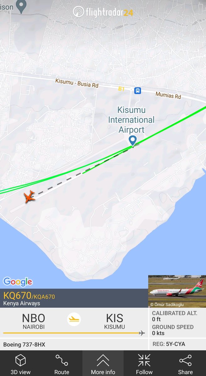 @KenyaAirways @KenyaAirports @FlyJambojet What's happening in Kisumu International Airport ? Kenya Airways flight tried to land twice but in vain, but it landed at the 3rd attempt. Now it's 'stuck' at the end of the runway and Jambojet one is taking detours, without landing