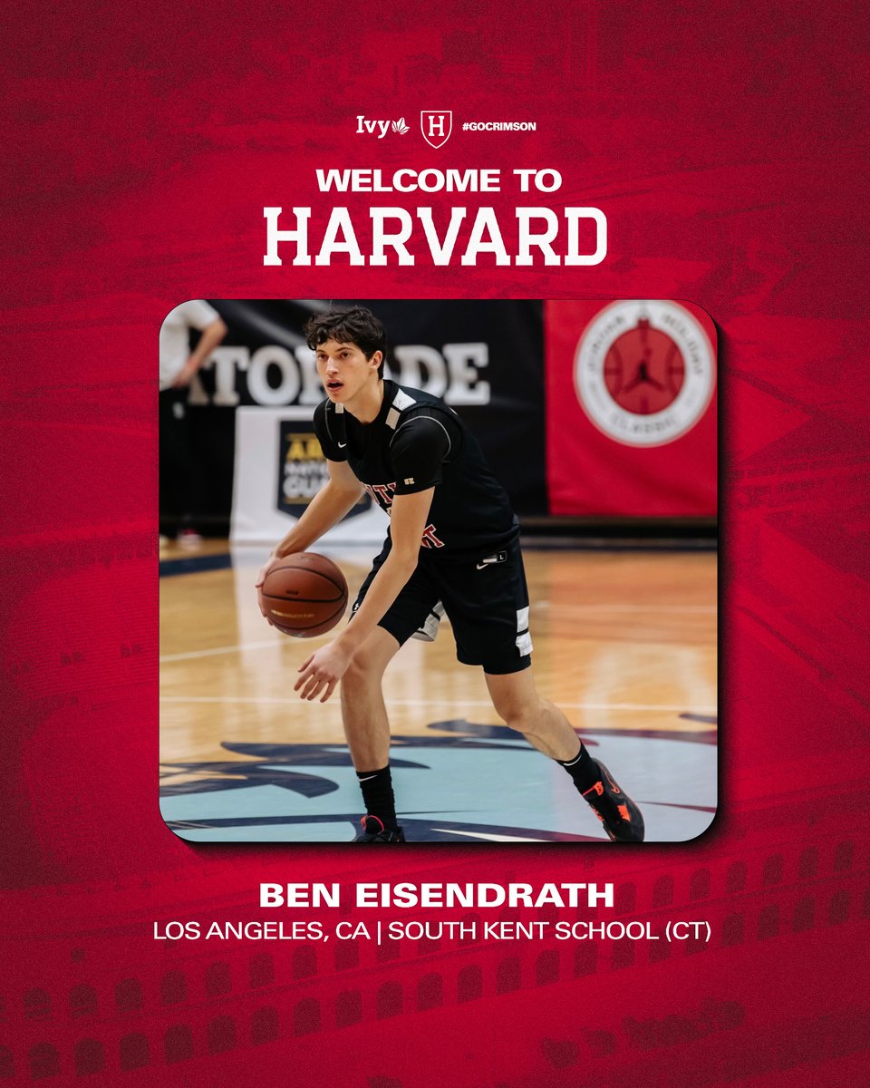 Harvard Men’s Basketball (@harvardmbb) on Twitter photo Welcome to Harvard! 🙌
➡️ Ben Eisendrath
➡️ Guard
➡️ 6-foot-2 | 175 lbs.
➡️ Los Angeles, CA
➡️ South Kent School (CT)
📰 tinyurl.com/2aft39vn
#GoCrimson #OneCrimson <a href="/BenEisendrath/">ben eisendrath</a> Welcome to Harvard! 🙌
➡️ Ben Eisendrath
➡️ Guard
➡️ 6-foot-2 | 175 lbs.
➡️ Los Angeles, CA
➡️ South Kent School (CT)
📰 tinyurl.com/2aft39vn
#GoCrimson #OneCrimson <a href="/BenEisendrath/">ben eisendrath</a>