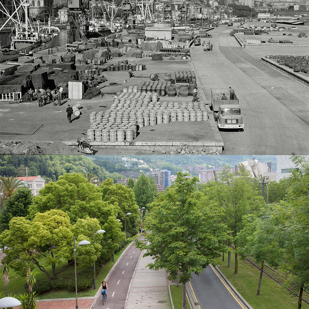 Esta foto del antes y después es como un juego de 'encuentra las diferencias' en versión urbana. El Museo ha transformado por completo el paisaje de Bilbao. ¿Llegaste a conocer la ciudad sin él? #JuevesDeArquitectura #Architecture